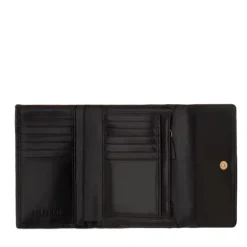 Portafoglio Donna Piccolo con Clip THE BRIDGE in Pelle Nera linea Story Made in Italy