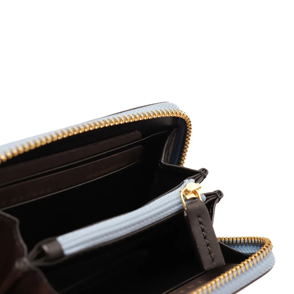 Portafoglio Donna Piccolo Zip Around THE BRIDGE linea Chiara in Pelle Nera