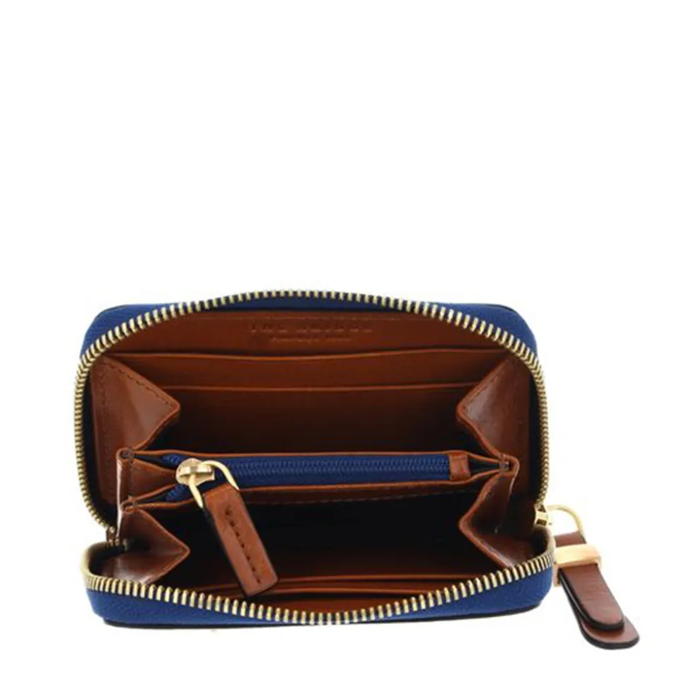 Portafoglio Donna Piccolo Zip Around THE BRIDGE linea Chiara in Pelle Cognac