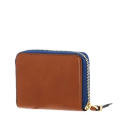 Portafoglio Donna Piccolo Zip Around THE BRIDGE linea Chiara in Pelle Cognac