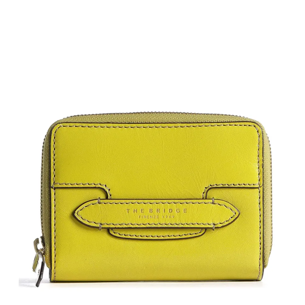 Portafoglio Donna Piccolo Zip Around THE BRIDGE linea Lucrezia in Pelle color Lime