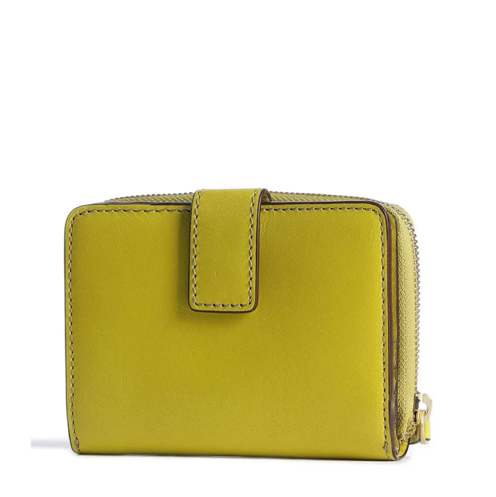 Portafoglio Donna Piccolo Zip Around THE BRIDGE linea Lucrezia in Pelle color Lime