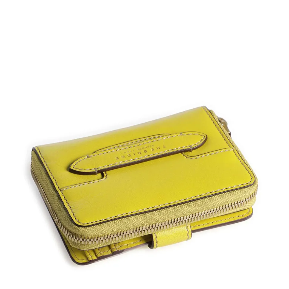 Portafoglio Donna Piccolo Zip Around THE BRIDGE linea Lucrezia in Pelle color Lime