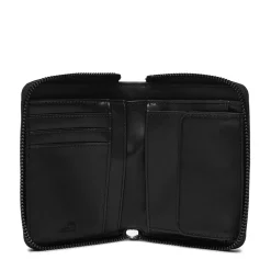 Portafoglio Donna Piccolo Zip Around Trapuntato LOVE MOSCHINO linea Quilted Nero con Logo Canna di Fucile
