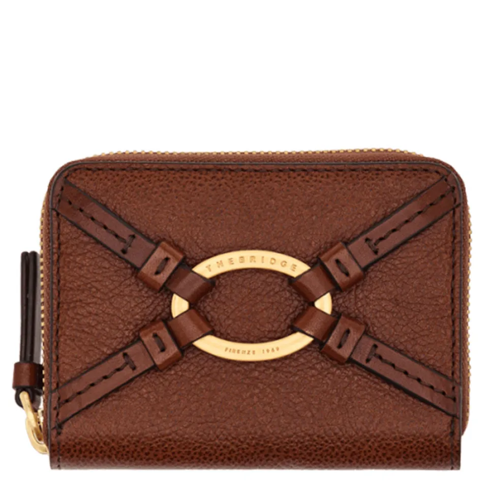 Portafoglio Donna Piccolo Zip Around THE BRIDGE linea Amelia in Pelle Marrone