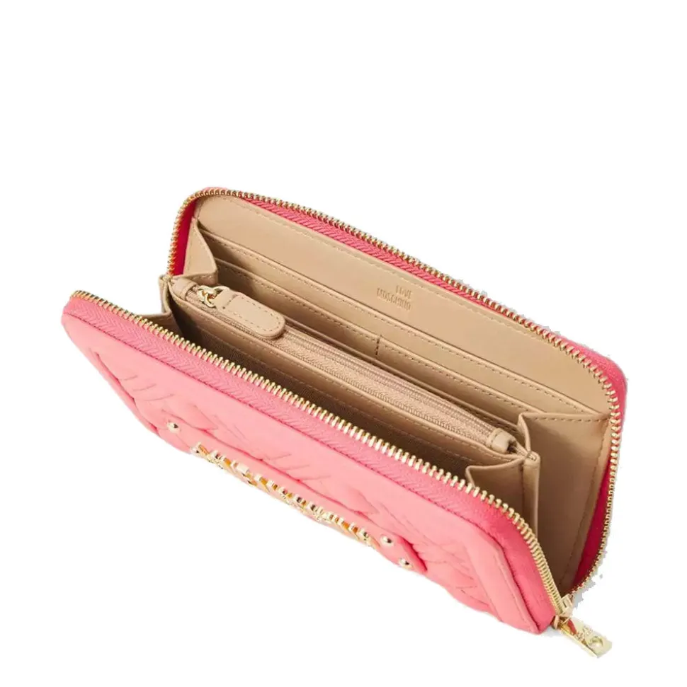 Portafoglio Donna Zip Around Trapuntato LOVE MOSCHINO linea Quilted color Corallo