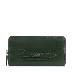 Portafoglio Donna Zip Around THE BRIDGE linea Lucrezia in Pelle Verde Inglese