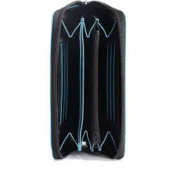 Portafoglio Donna Zip Around PIQUADRO In Pelle Nera Linea Blue Square - PD3229B2R