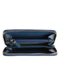 Portafoglio Donna Zip Around THE BRIDGE in Pelle Blu Jeans linea Story