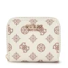 Portafoglio Piccolo GUESS Chiuso con Zip Linea Laurel Colore White Logo