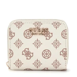 Portafoglio Piccolo GUESS Chiuso con Zip Linea Laurel Colore White Logo