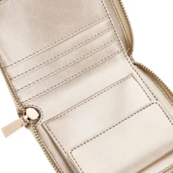Portafoglio Piccolo GUESS Chiuso con Zip Linea Laurel Colore White Logo