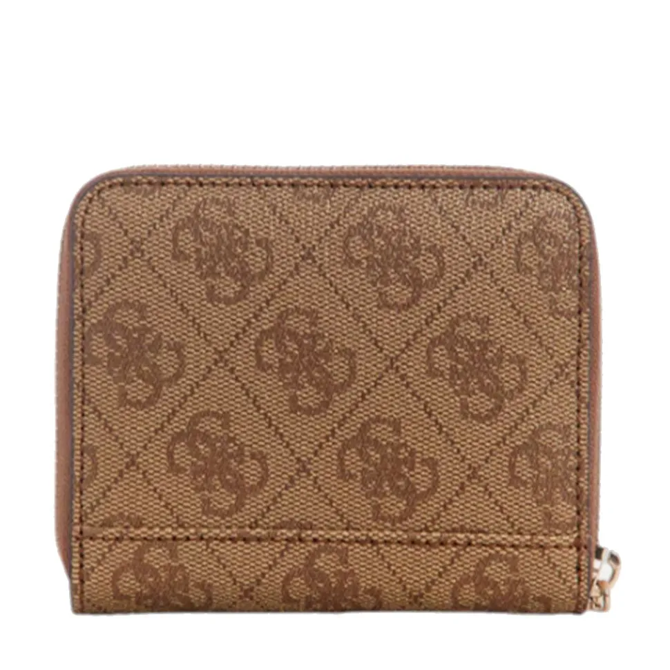 Portafoglio Piccolo GUESS Chiuso con Zip Linea Laurel Colore Latte Logo