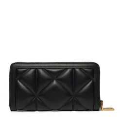 Portafoglio Trapuntato Zip Around LOVE MOSCHINO linea Embossed Nero