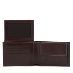 Portafoglio Uomo con Pattina e Portamonete PIQUADRO in Pelle Mogano Linea B2 Revamp- PU1392B2VR