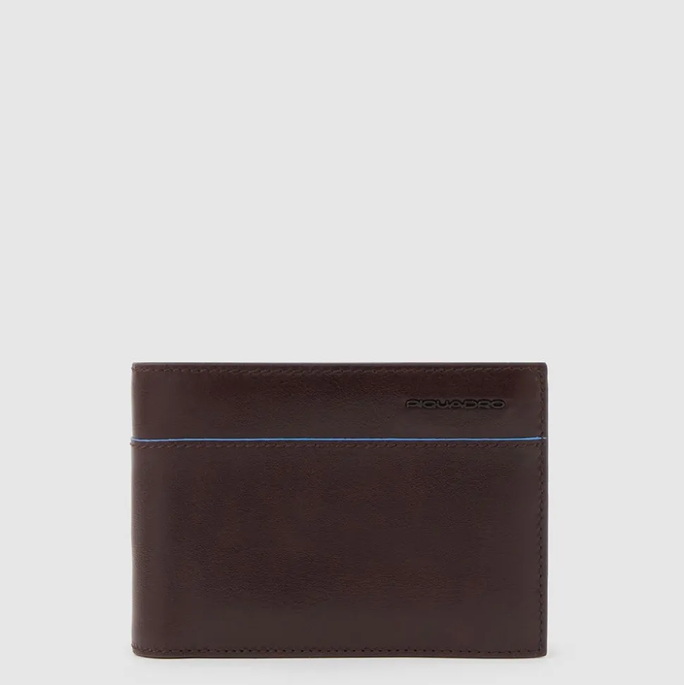 Portafoglio Uomo con Pattina e Portamonete PIQUADRO in Pelle Mogano Linea B2 Revamp- PU1392B2VR