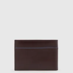 Portafoglio Uomo con Pattina e Portamonete PIQUADRO in Pelle Mogano Linea B2 Revamp- PU1392B2VR