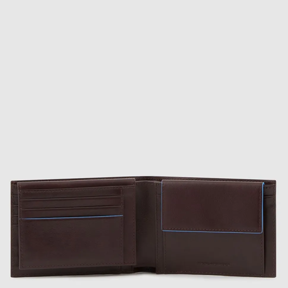 Portafoglio Uomo con Pattina e Portamonete PIQUADRO in Pelle Mogano Linea B2 Revamp- PU1392B2VR