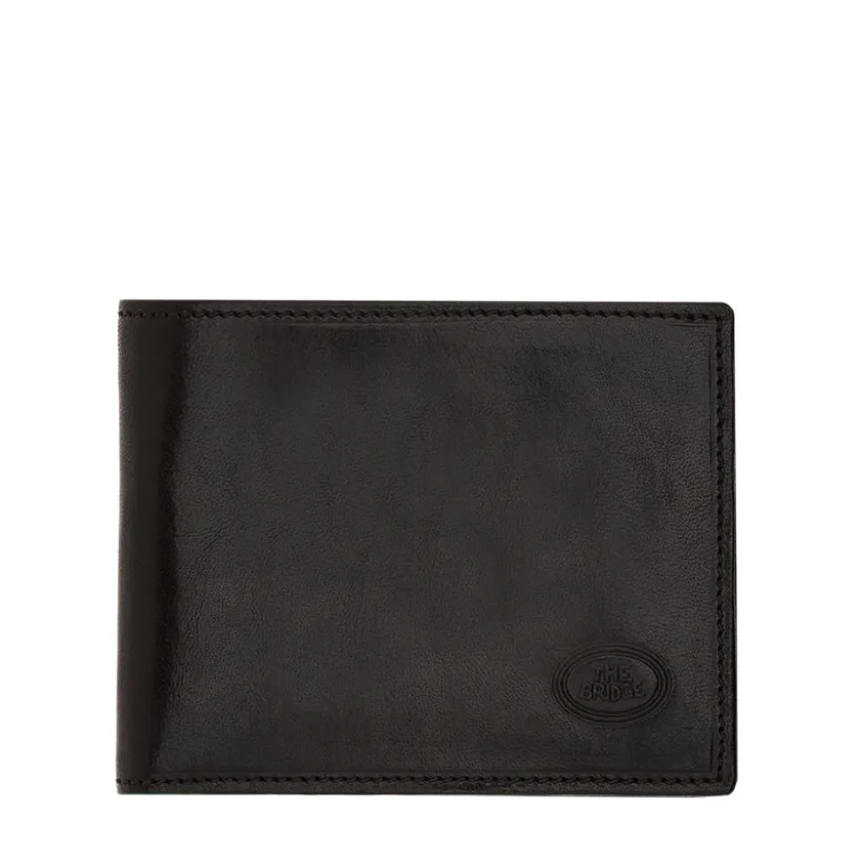 Portafoglio Uomo con Portamonete con Zip THE BRIDGE In Pelle Nera linea Story