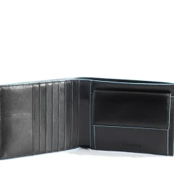 Portafoglio Uomo Piquadro In Pelle Nera con Portacarte Orizzontale e Portamonete - PU1239B2R