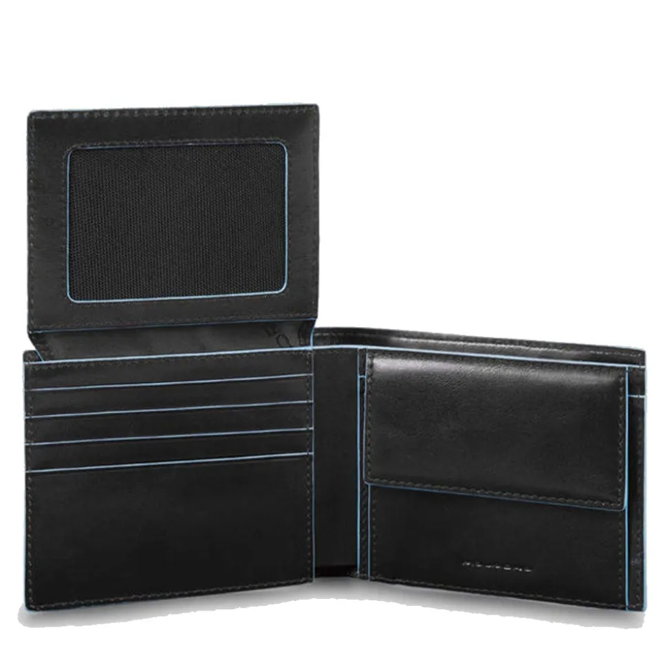 Portafoglio Uomo PIQUADRO in Pelle Nera con Pattina Linea Blue Square - PU4518B2R