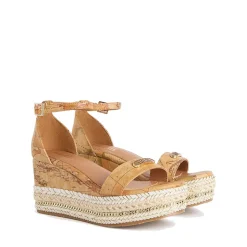 Sandali con Zeppa 8 cm 1A Classe Alviero Martini in Eco Nappa stampa Geo Classic 1117