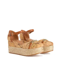 Sandali con Zeppa 8 cm 1A Classe Alviero Martini in Reps stampa Geo Classic 1115