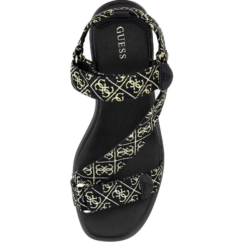 Sandali Donna con Zeppa GUESS linea Ocilia Colore Black - Platino