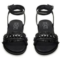 Sandali Donna CULT Roshelle 4276 in Pelle Colore Black con Borchie e Rafia