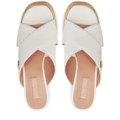 Sandali Donna LIU JO Karen 03 Ciabatte con Zeppa in Pelle Bianca