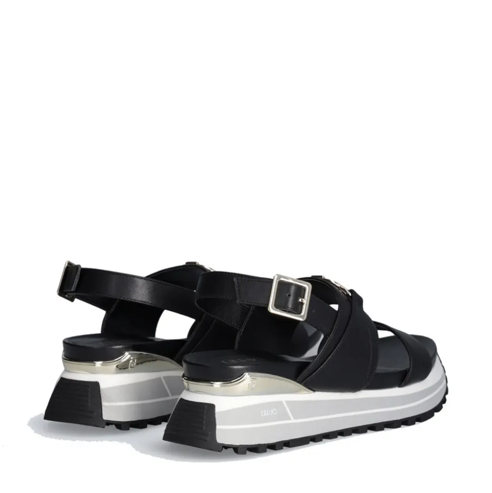 Sandali Donna LIU JO Maxi Wonder Sandal 30 in Pelle Nera