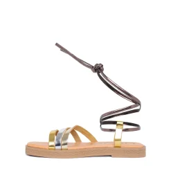 Sandali Flat LIU JO Iman 03 Laminati Oro e Bronzo