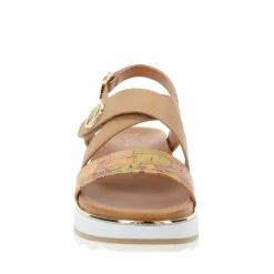 Sandali Platform 1A Classe Alviero Martini color Cuoio con Inserti Geo Beige 2193