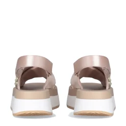 Sandali Platform con Borchie Gioiello LIU JO Dreamy Sandal 02 in Raso color Cipria