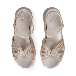 Sandali Platform LIU JO Frida 35 Metallic Matte Gold con Catene