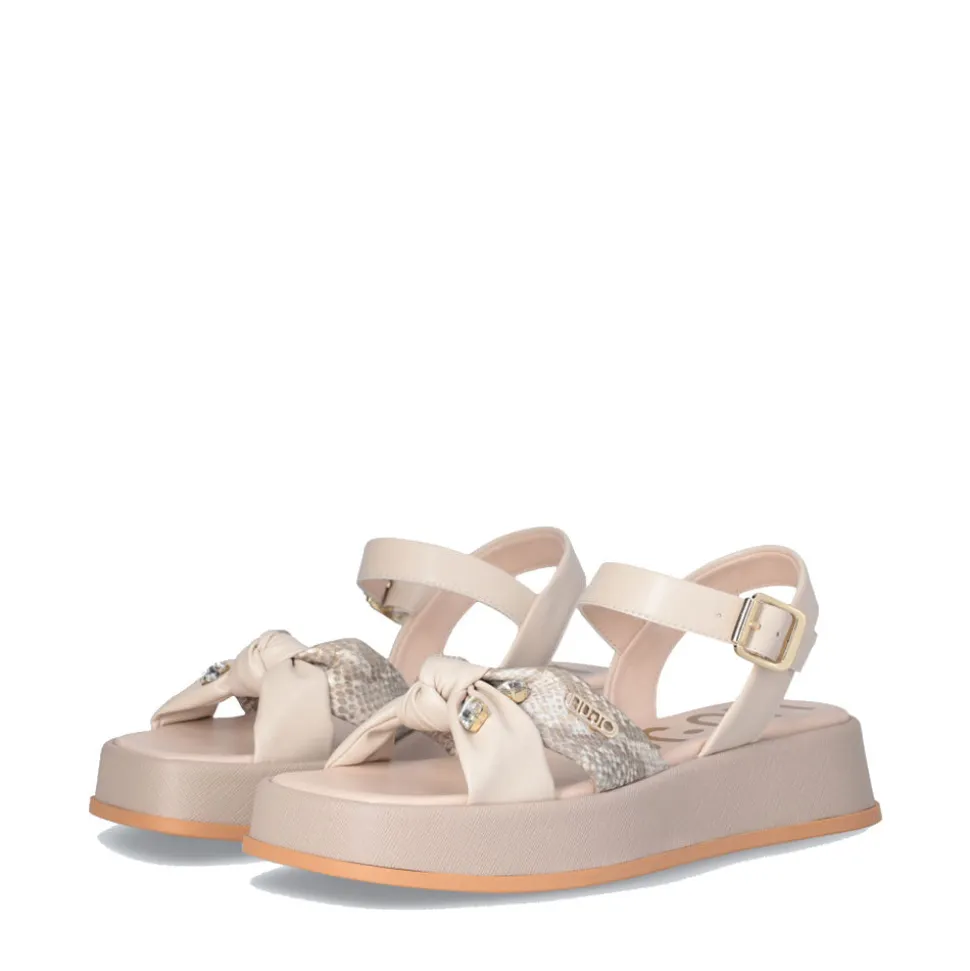 Sandali Platform LIU JO You 751 stampa Pitone Beige con Pietre Gioiello
