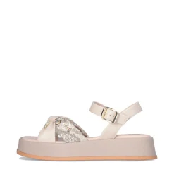Sandali Platform LIU JO You 751 stampa Pitone Beige con Pietre Gioiello
