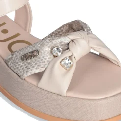 Sandali Platform LIU JO You 751 stampa Pitone Beige con Pietre Gioiello