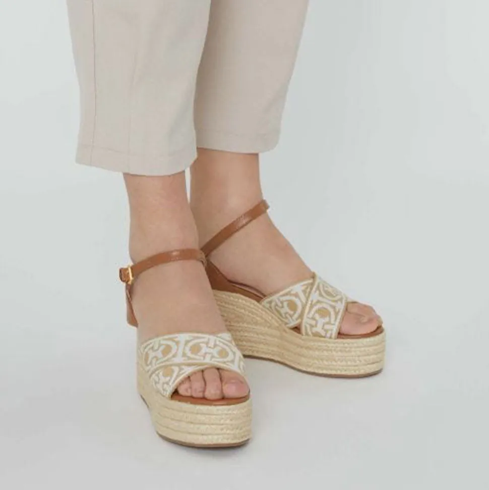 Scarpe Donna COCCINELLE Sandali con Zeppa Colore Cuir Natural - Ecru