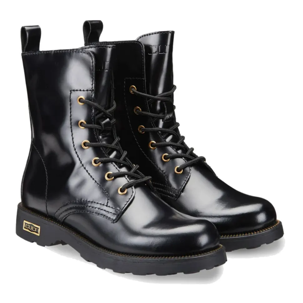 Scarpe Donna CULT Anfibi Zeppelin 472 in Pelle Nera