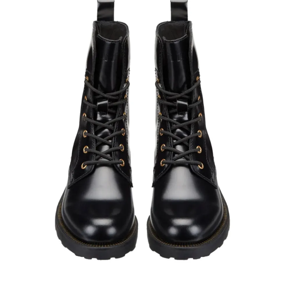 Scarpe Donna CULT Anfibi Zeppelin 472 in Pelle Nera