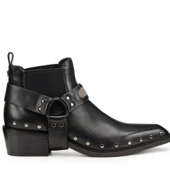 Scarpe Donna CULT Dolores Stivali Texani Bassi in Pelle Nera