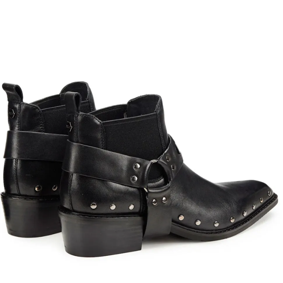Scarpe Donna CULT Dolores Stivali Texani Bassi in Pelle Nera