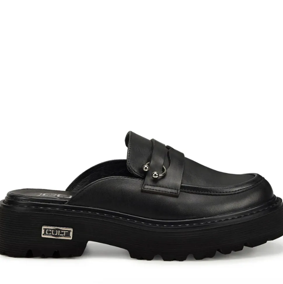 Scarpe Donna CULT Slash 4214 Sabot in Pelle Nera