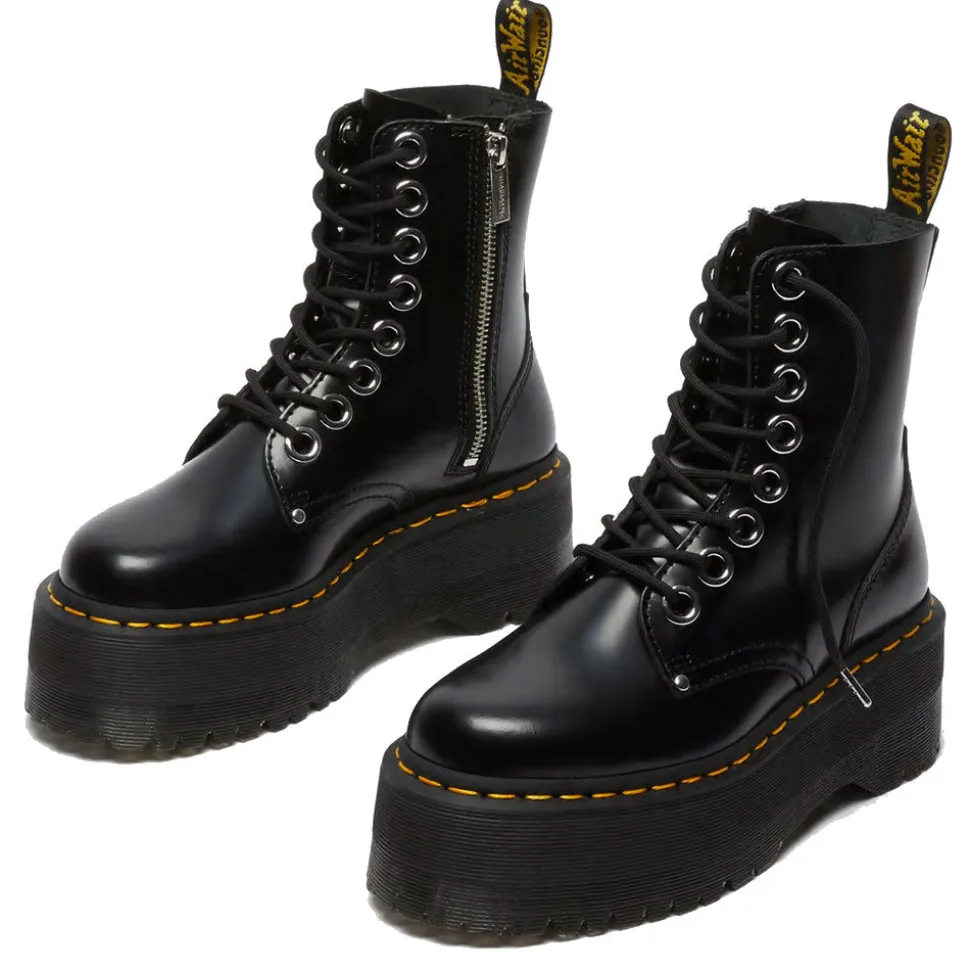 Scarpe Donna DR. MARTENS Stivali Platform linea Jadon Max in Pelle Buttero Nera