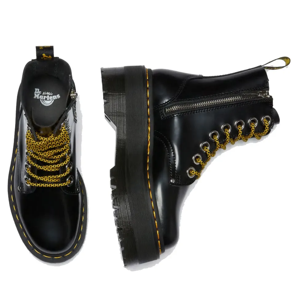 Scarpe Donna DR. MARTENS Stivali Platform linea Jadon Max in Pelle Buttero Nera