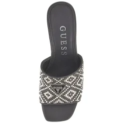 Scarpe Donna GUESS Ciabatte con Tacco Linea Gables in Rafia Colore Nero