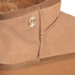 Scarpe Donna LIU JO Jane 01 Stivaletti Platform Imbottiti in Suede color Cognac