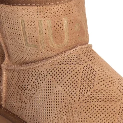 Scarpe Donna LIU JO Jil 02 Stivaletti Imbottiti in Suede Traforato color Cognac