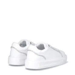 Scarpe Donna LIU JO Kylie 31 Sneakers Platform in Pelle Bianca con Profili in Strass